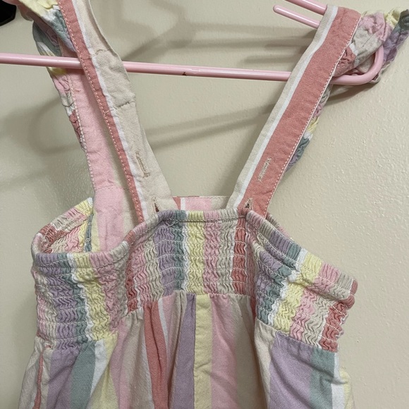 2T Girls Overalls Pastel Striped - Picture 3 of 3